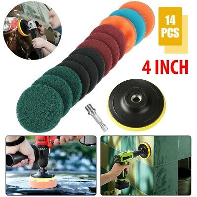 Aimocar Éponge de Polissage 16 Pièces Pad Eponge Laine De Polissage Cirage M14 foret pour polisseuse de voiture Tampon de Polissage Plaque Capuchon de Polissage 125MM 