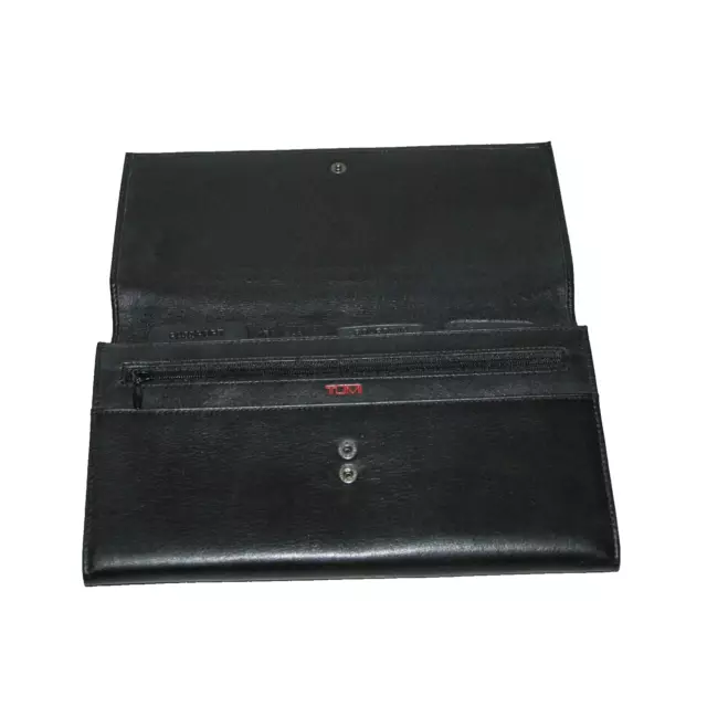 TUMI Black Leather Travel Document Case Wallet Style 1778D Passport Modernist 2