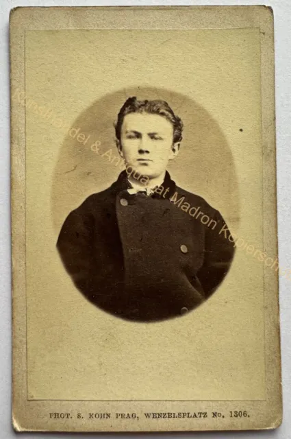 orig. CDV Foto Fotografie Bild alt Herr Mann Mode um 1860 Prag S. Kohn