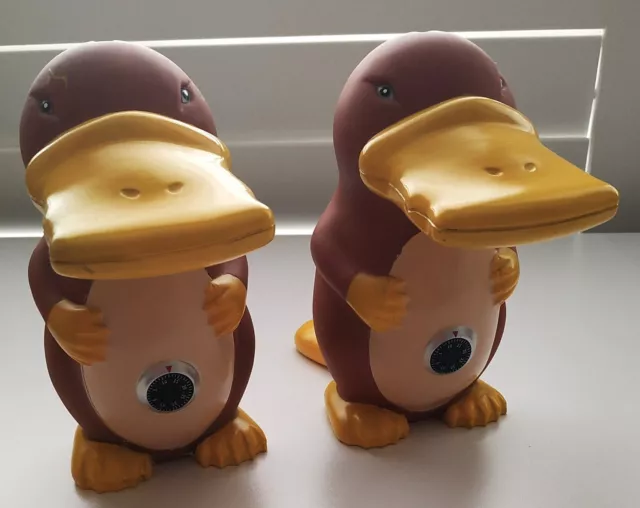 Vintage Platypus Piggy bank Commonwealth Bank / CBA Promotional Money Box x2