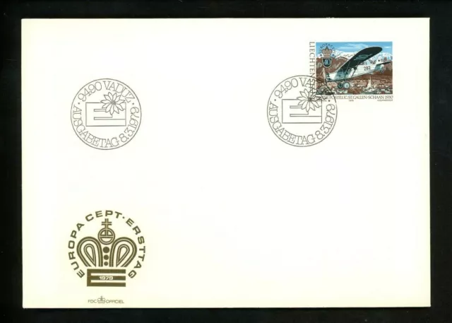 Postal History Liechtenstein FDC #663-664 SET OF 2 Europa airplane zeppelin 1979