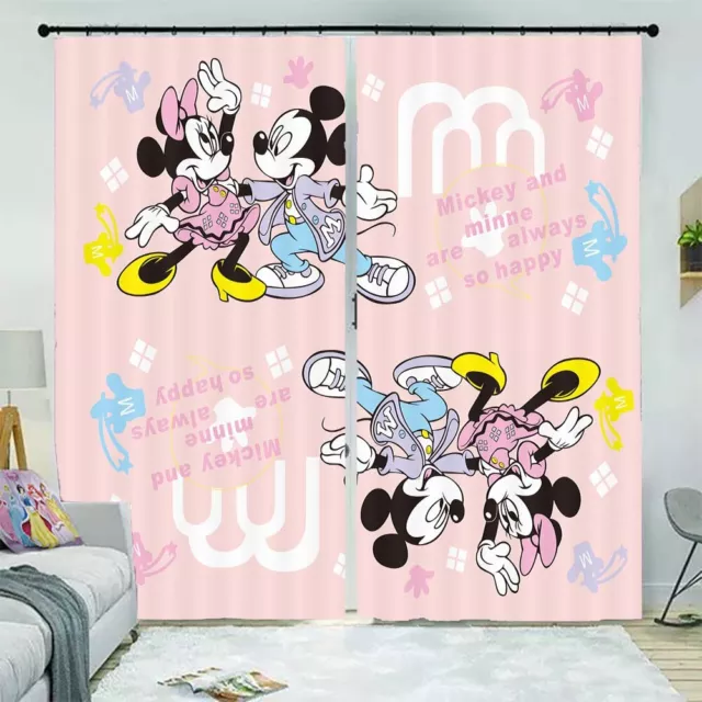 Gentleman Mickey Mouse 3D Curtain Blockout Photo Printing Curtains Drape Fabric