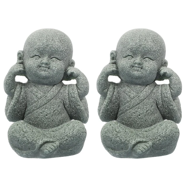 2 piezas Decoración de monje de escritorio - Figura de monje resistente Figura decorativa de monje