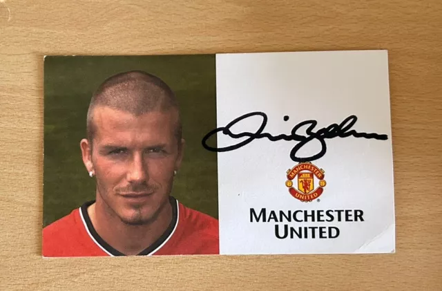 2000-02 David Beckham Signed Manchester United Club Card - RARE (28356)