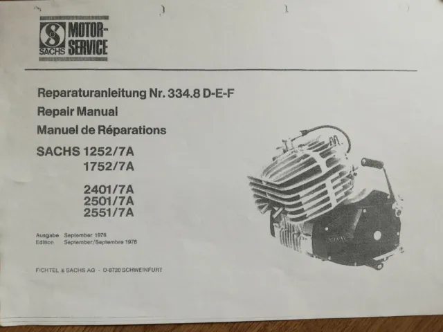 Manuale officina Sachs 7V  125/175/250