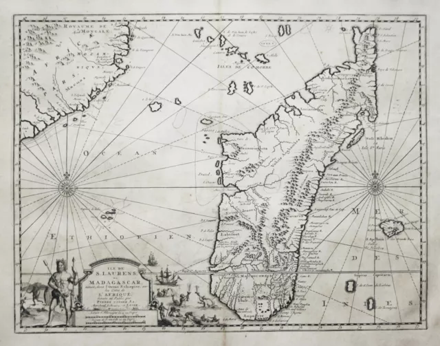 Madagascar Island Insel Africa Map Card Engraving Copperplate 1720