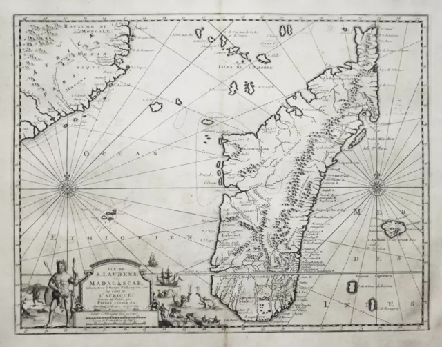 Madagascar island Insel Africa Afrika map Karte engraving Kupferstich 1720