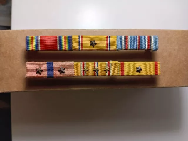 2 X WW2 US Marine Corps China Medal Ribbon Bars. 2 X WW2 US Marine Corps China Medal Ribbon Bars.
