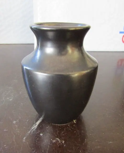 Vintage Prinknash Pottery Urn- Gun Metal Grey / Pewter Pottery Lustre ~ 3 1/4"