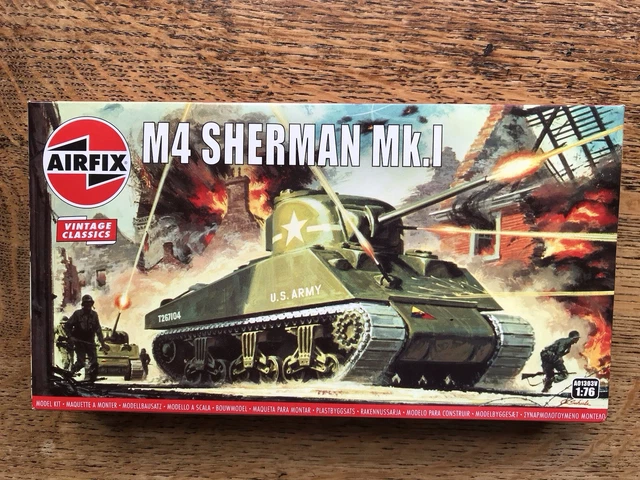 Kit Maquette Airfix M4 Sherman Mk I Tank - Échelle 1:76 - Occasion (boîte Peut-être Ouverte)