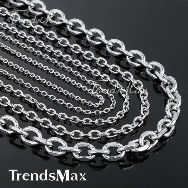 3-10mm Mens Chain Silver Tone Stainless Steel Rolo Link Necklace Bracelet HOT