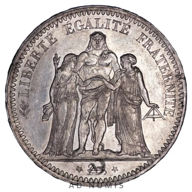 Frankreich 5 francs 1849 Silber Hercule AU Münze Französische Selten Hochwertig