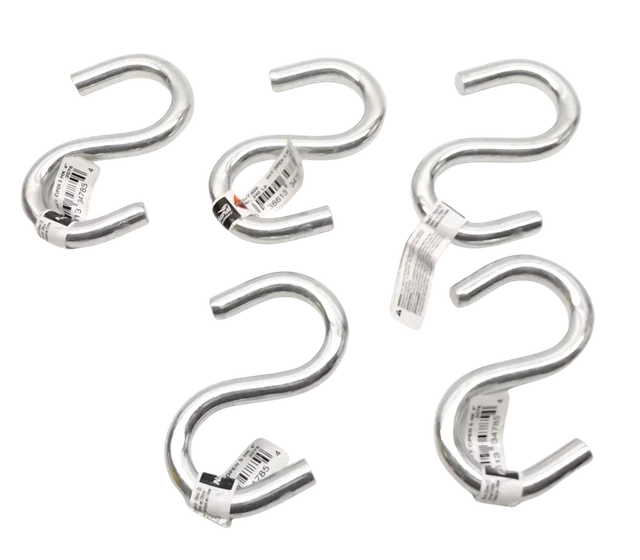 (5) National Hardware N347-856 Heavy Open "S" Hook 4 In Zinc Plate Steel Bulk