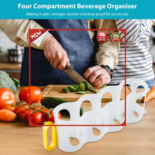 es Four Compartment Beverage Storage Box Durable Soda Can Dispenser Kitchen Gadg