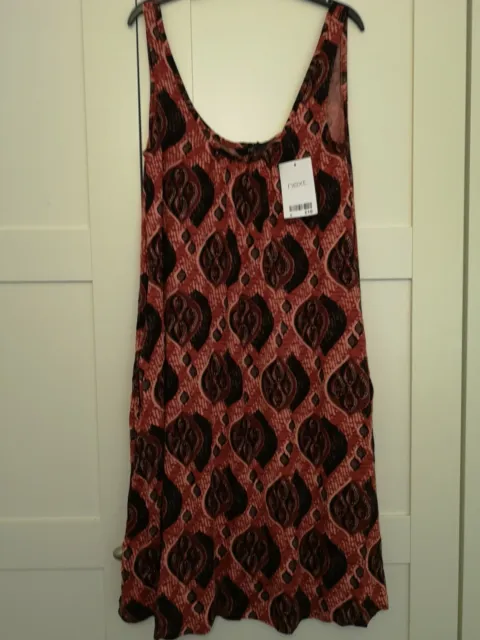 NEXT Red Sleeveless Slip Sun Dress Size S small BNWT Holiday Beachwear summer