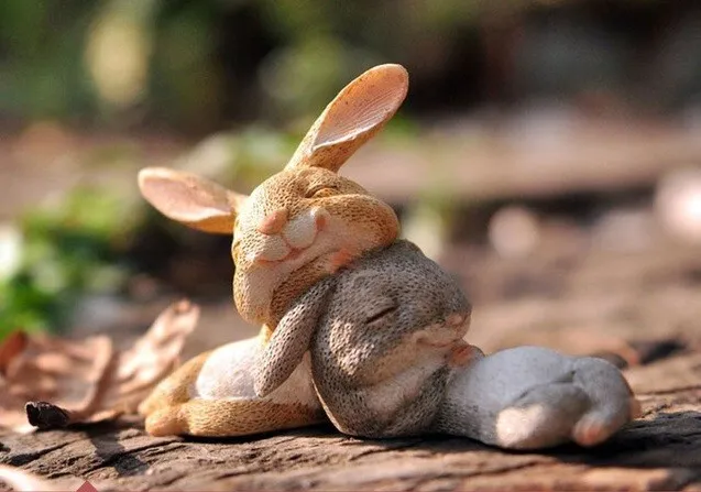 Easter Spring Bunny Rabbit Statue Fairy Sculpture Tabletop Figurine Home Decor