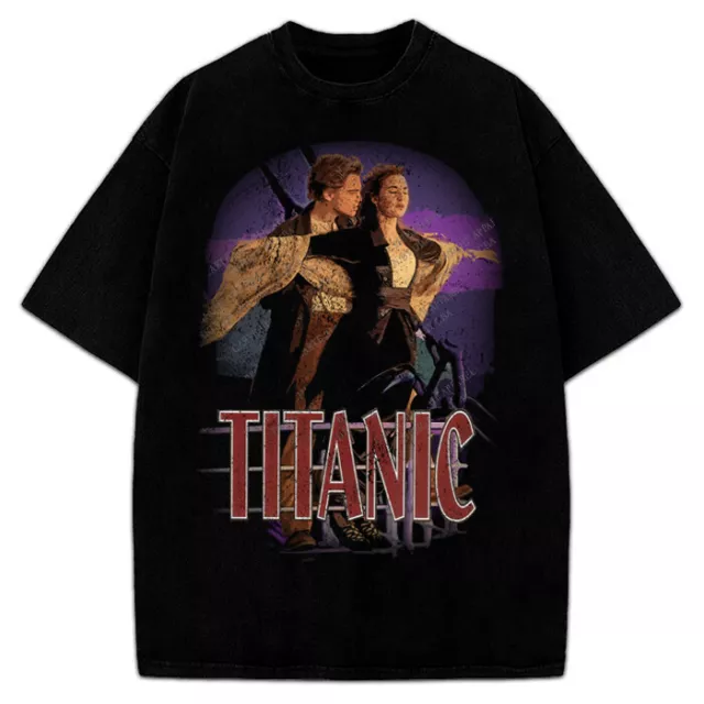 Titanic T-Shirt Leonardo Dicaprio Kate Winslet 90's Vintage Movie Retro Tee