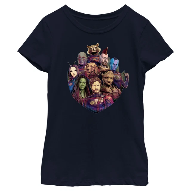 Girl's Guardians of the Galaxy Vol. 3 Group Badge T-Shirt