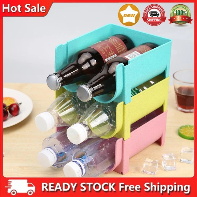 Overlap Refrigerator Storage Rack Anti-Falling Shelf Beer Drink Beverage Holder