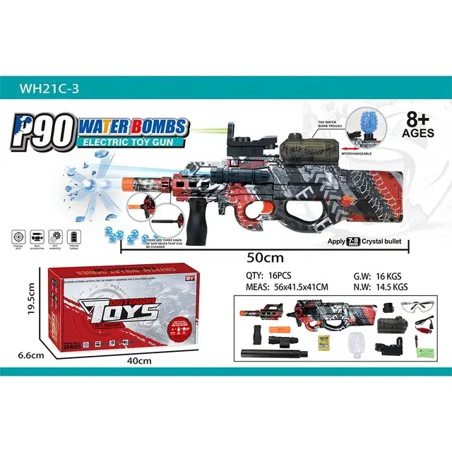 Automatic electric P90 blaster Eco-Friendly water gun toy Christmas gift