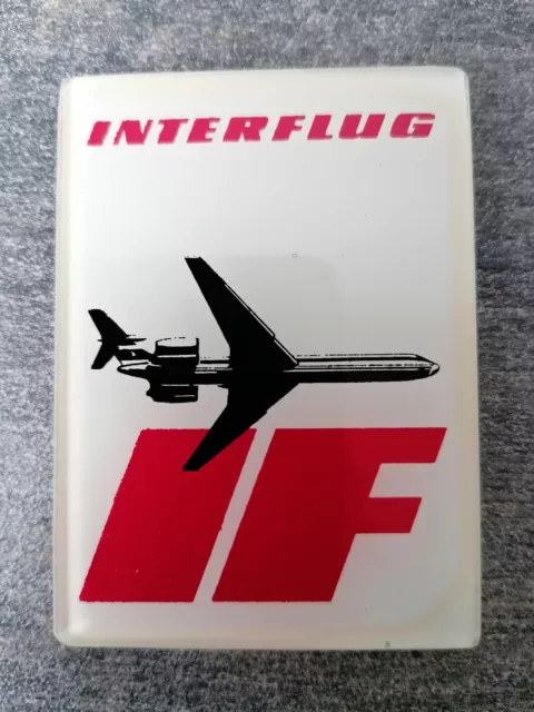 DDR Reklame Interflug Spiegel Schmink-Spiegel Werbung Souvenir
