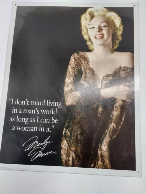 Marilyn Monroe Man's World Icon Retro Legend Movie Star Metal Tin Sign 12 in x14