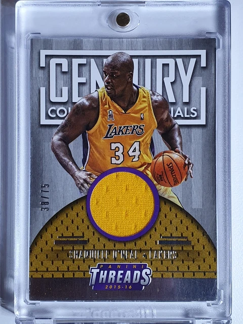 2015 Panini Threads Shaquille O'Neal #PATCH /75 Game Worn Jersey - Rare