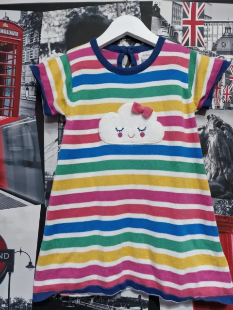 Girls KITE Rainbow Striped Dress Age 3 Years (box 2)