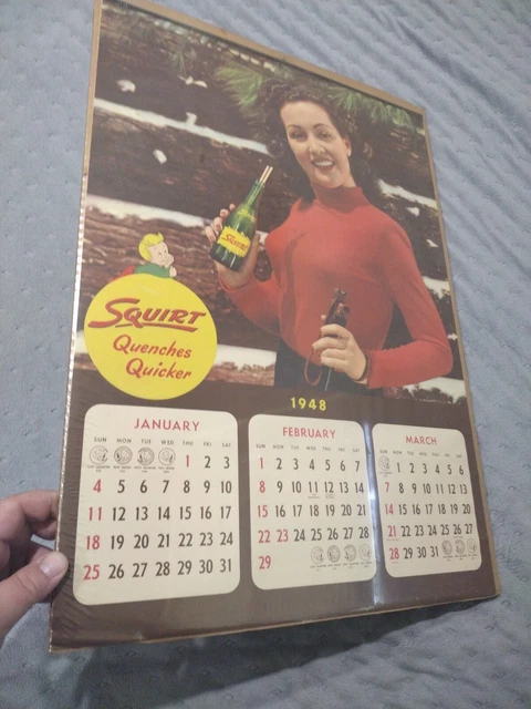 1948 Squirt Vintage Calender complete Nice!!