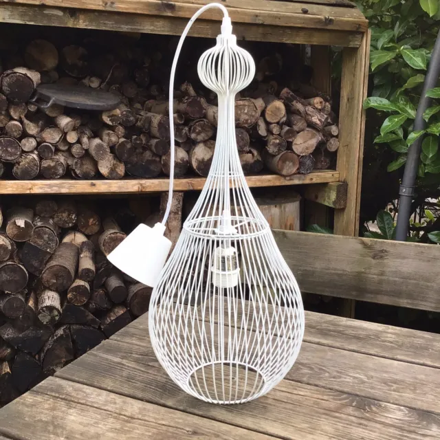 Metal Coated Wire Bottle Cage Ceiling Pendant Light With Removable Inner Shade