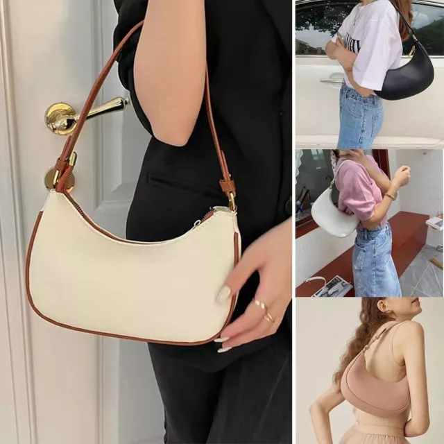 Borsa a forma di luna avambraccio PU borsa per la spesa moda borsa a tracolla donna ragazza