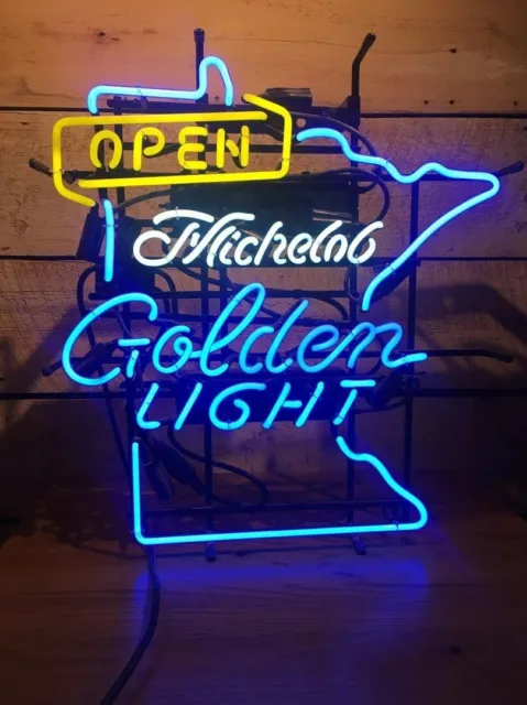 New Michelob Golden Light Open Neon Light Sign 24"x20" Beer Lamp Wall Decor Tube