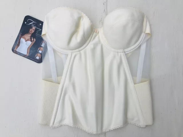NWT Flattering Me Merry Modes Low Back Strapless Corset Bra Bustier Ivory 34C