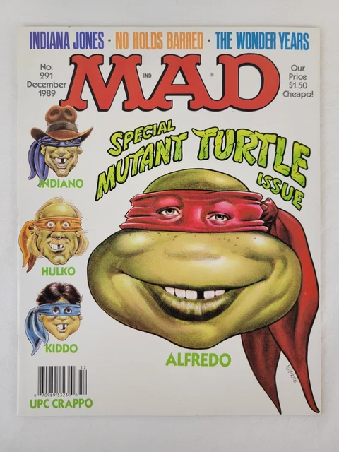 Mad Magazine #291 December 1989 Teenage Mutant Ninja Turtles Cover TMNT Mint
