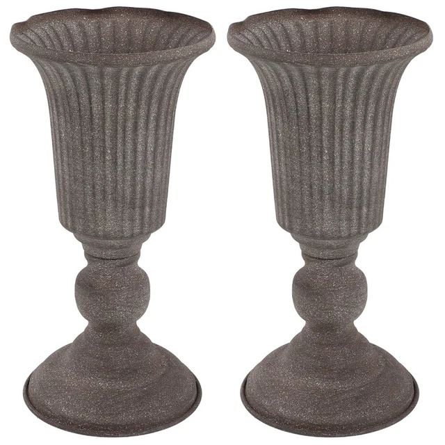 2x Urn Planter Garden Iron Retro Planter Urn Planter