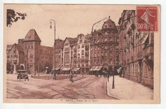 METZ  - Moselle - CPA 57 - Places - Place de la Gare - Restaurant de l' Union
