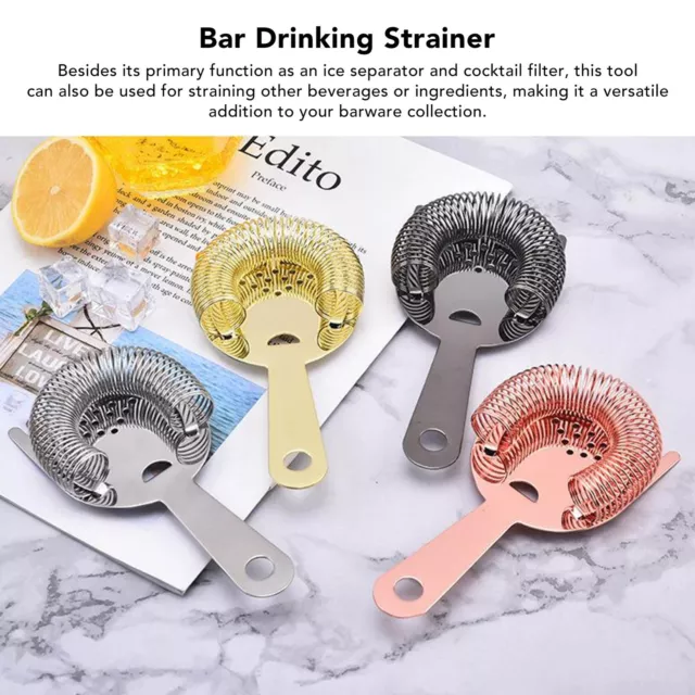 Bar Cocktail Strainer Stainless Steel W/Wire Spring Ice Filtering Bar Tool UK