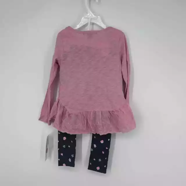 French Connection Little Girls 2Pc Eyelet Top & Floral Print Legging Set Size 4 3