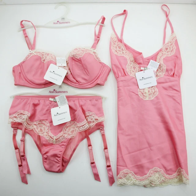 RARE ANN SUMMERS PURE SATIN Bra Set 34B UK 12. Pretty Sexy Lingerie  Underwear £40.00