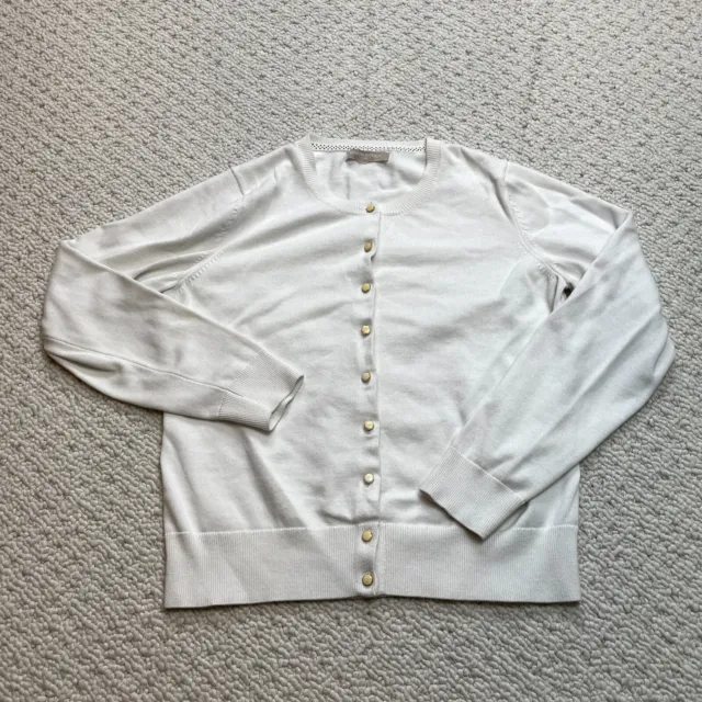 Banana Republic Cardigan Sweater Womens Small Button Up White Long Sleeve Soft