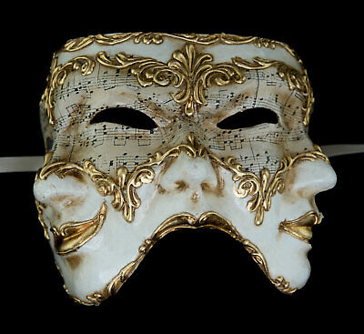 Mask from Venice 3 Faces Musica Golden Authentic IN Paper Mache 22612