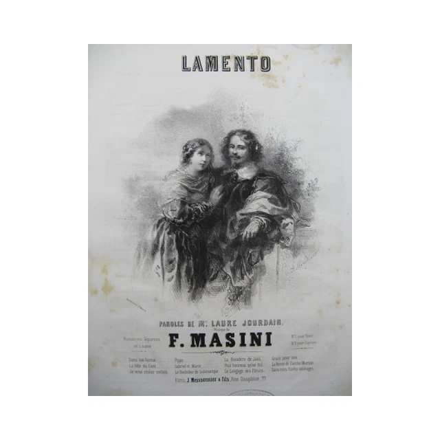 MASINI F. Lamento Chant Piano ca1835