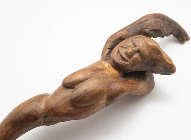 Antique Nautical Sailor Carved Folk Art Driftwood Mermaid New England OOAK AAFA