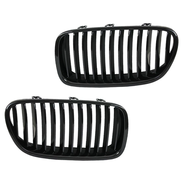 Front Nieren Kühlergrill Gitter, 1 Paar glänzend schwarze