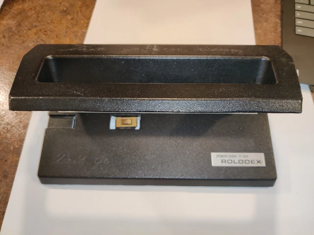Vintage Rolodex Punchodex Heavy Duty 3 Hole Punch P-500 Adjustable BlackRolodex