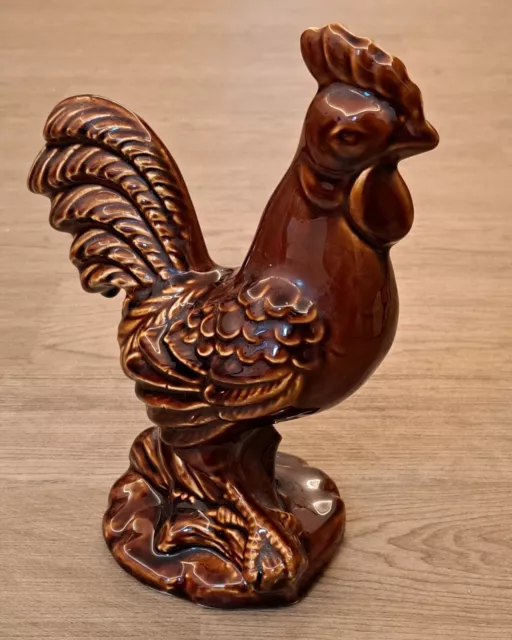 Dartmouth Devon England Pottery Brown Chicken Cockerel Rooster Figurine Ornament