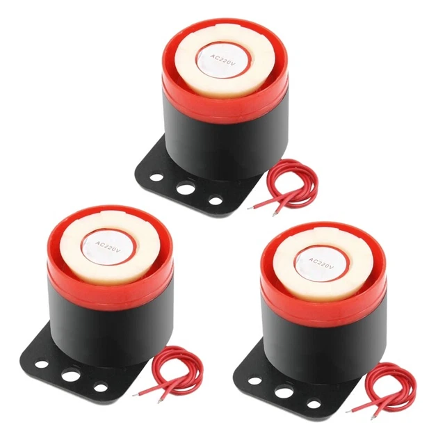 3X - 190 Decibel 220 VAC Sirene Electronic Alarm Sound Vibration Noise U9M7