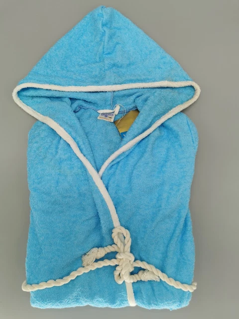 Accappatoio vintage originale anni 70 Vossen cappotto da mattina bambini taglia 140 azzurro Accappatoio vintage originale anni 70 Vossen cappotto da mattina bambini taglia 140 azzurro