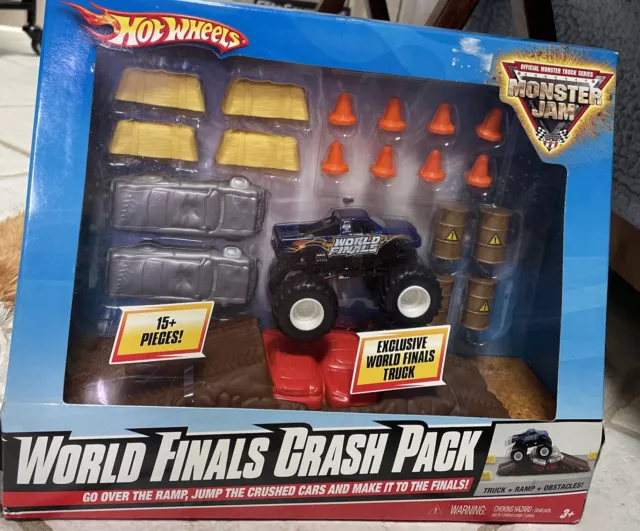Hot Wheels Monster Jam World Finals Crash Pack Playset - Go Over the Ramp,  Jump the Crushed Cars and make it to the Finals