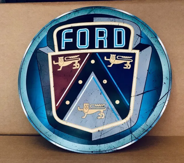 NEW Ford Crest Large Round tin metal sign
